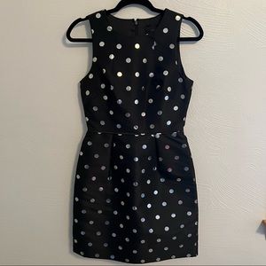 Jcrew Factory black and silver polka dot size 2 dress